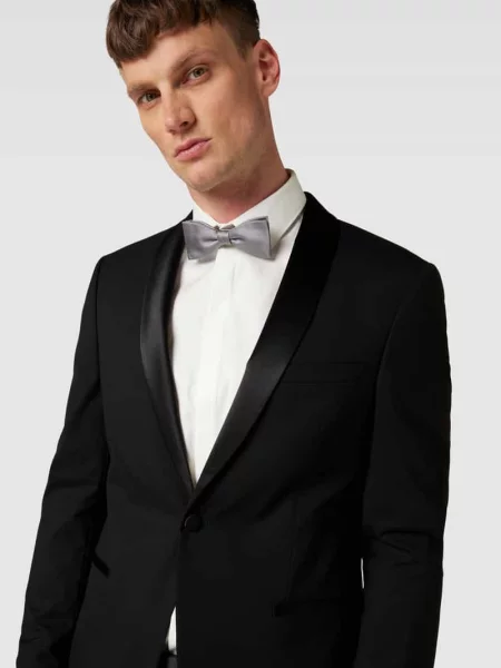 Marynarka na 1 o kroju slim fit z kołnierzem z połami Mcneal czarna