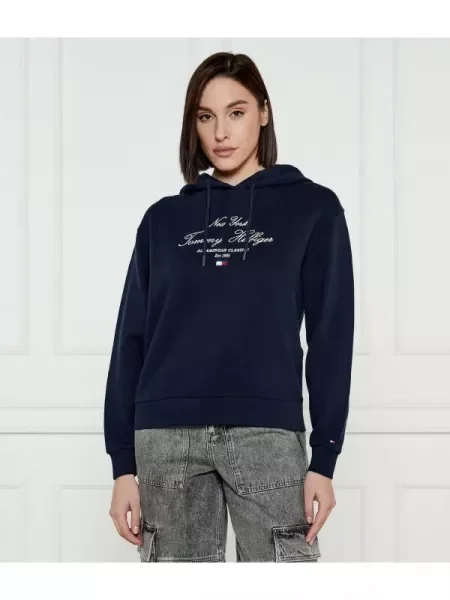 Tommy Hilfiger Pulóver Modern Script Graphic kék