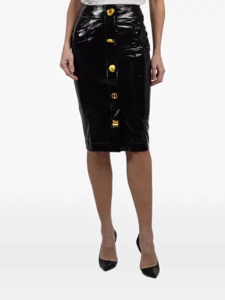 Fustă midi Françoise până la genunchi negru