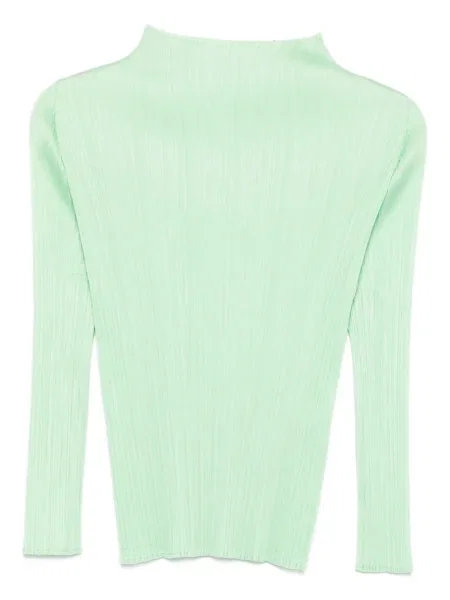 Bluză Pleats Please Issey Miyake plisată verde
