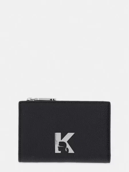Karl Lagerfeld Jeans портфейл дамски от кожа черно