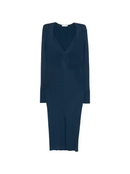 Rochie midi Patrizia Pepe tricotate până la genunchi de costum albastru