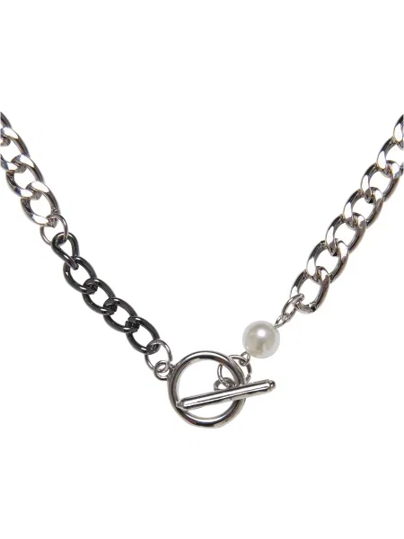 Colier Urban Classics cu perle gri