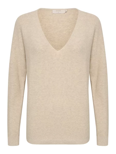 Cream Pulover Sillar amestecat bej