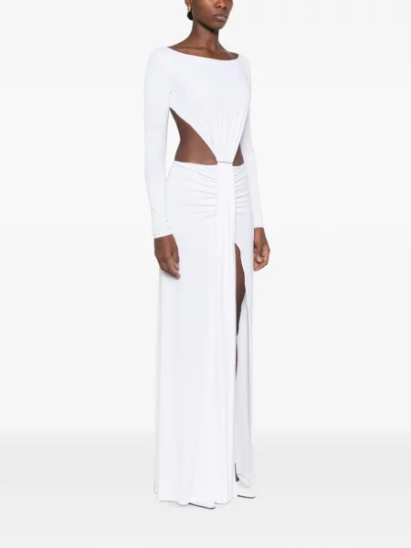Rochie maxi Elisabetta Franchi cu volane alb