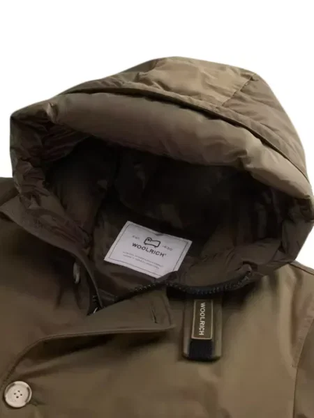 Palton Woolrich cu glugă verde
