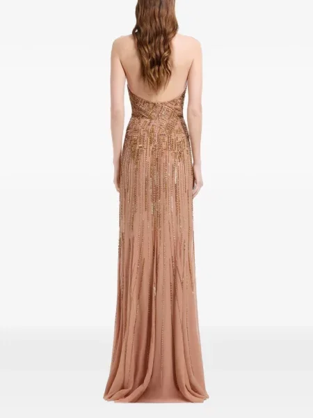 Rochie maxi Elie Saab cu broderie cu gât halter