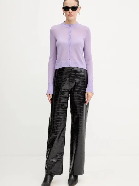 Кардиган з вовною MAX&Co. легкий фіолетовий