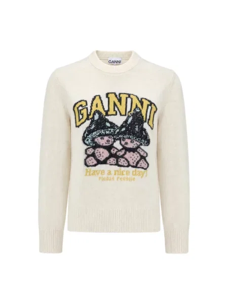 Sweter Ganni biały
