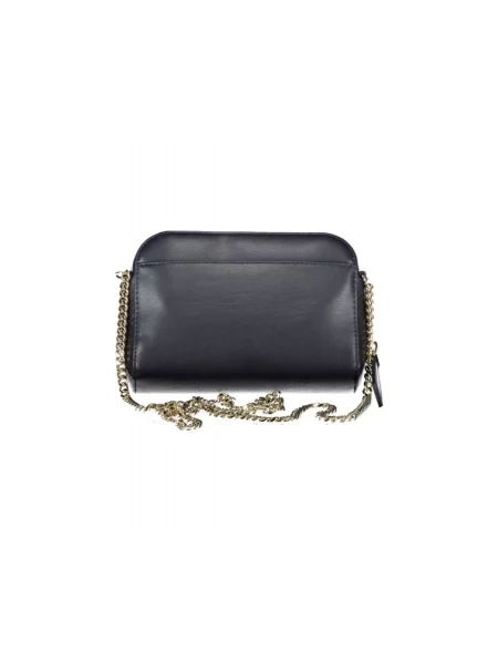 Lniana torebka crossbody Tommy Hilfiger niebieska