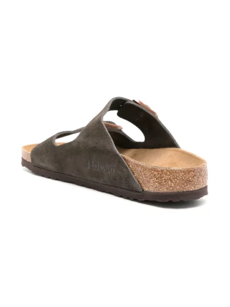 Klapki Birkenstock zamszowe brązowe