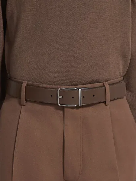 Curea Zegna din piele reversibilă maro