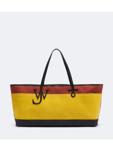 Geantă shopper Jw Anderson cu dungi din canvas