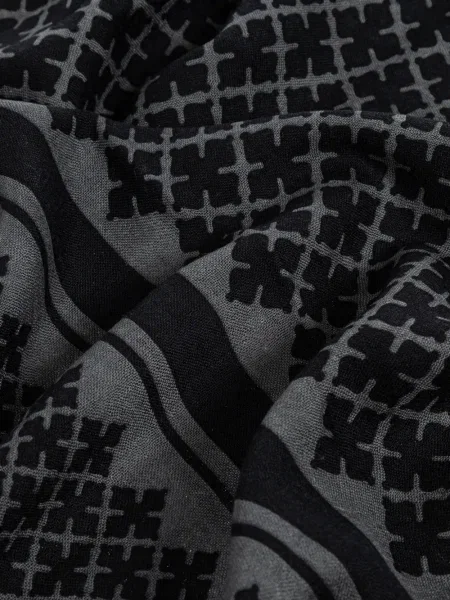 Fular By Malene Birger cu imprimeu geometric gri