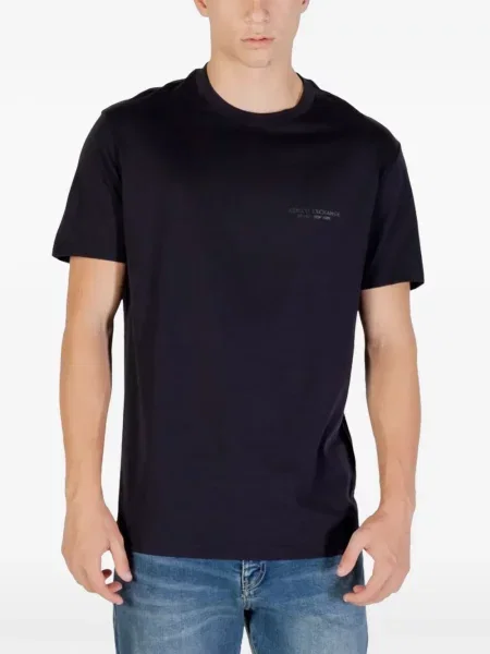Koszulka Armani Exchange z nadrukiem niebieska