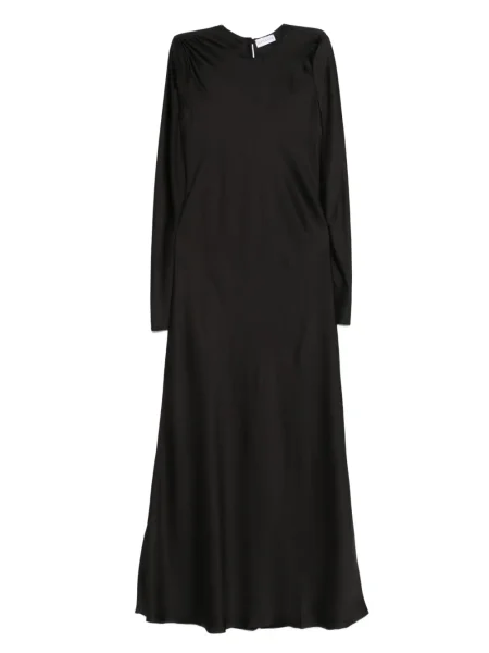 Rochie maxi Silkylicious lungă de costum negru