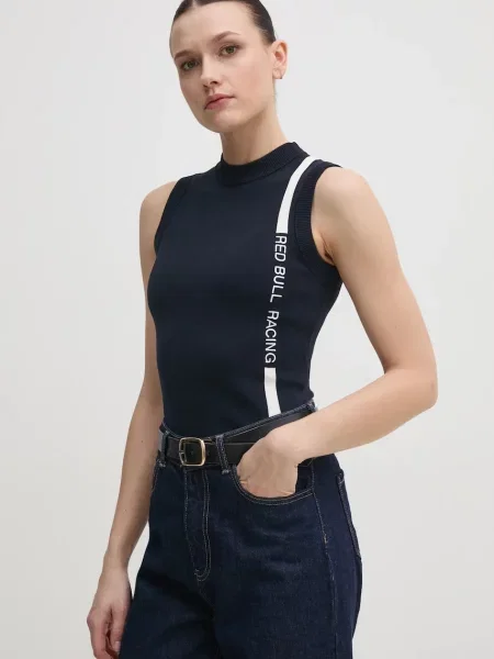 Vestă denim Red Bull Racing X Pepe Jeans cu dungi roșu