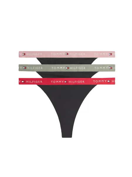 Tommy Hilfiger Underwear Tanga verde deschis / roz / roșu negru