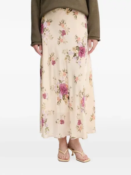 Fustă midi Benetton cu model floral cu imagine evazată