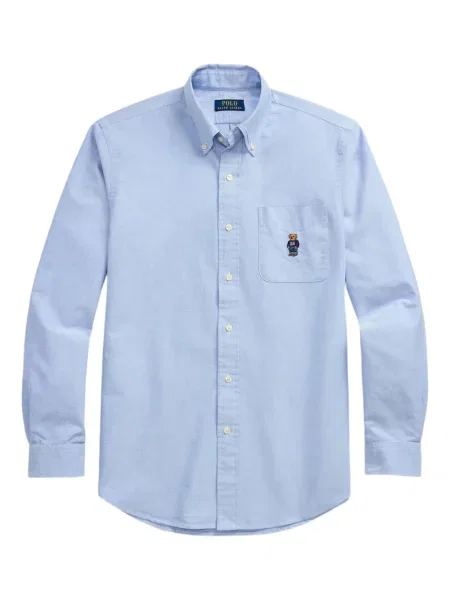Tricou Polo Ralph Lauren din piele cu broderie în carouri maro