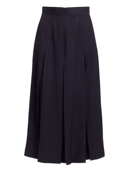 Fustă Elie Saab cu dungi din crep negru