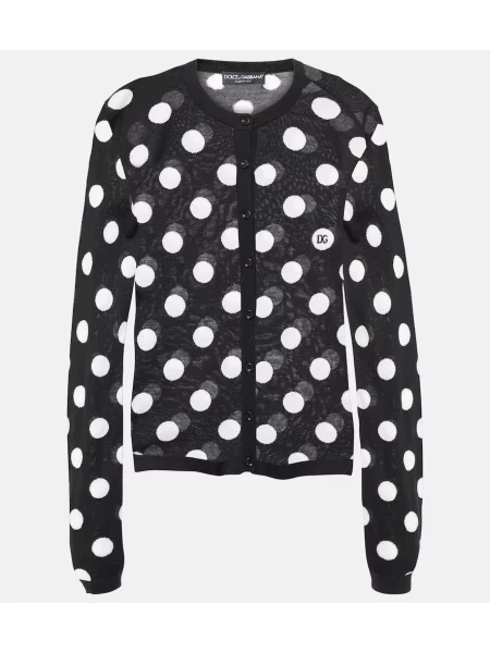 Cardigan Dolce&gabbana de lână cu buline negru
