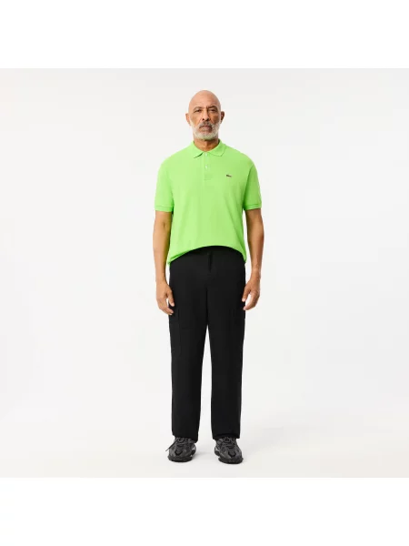 Lacoste Spodnie Cargo Z Bawełny O Prostym Kroju czarne