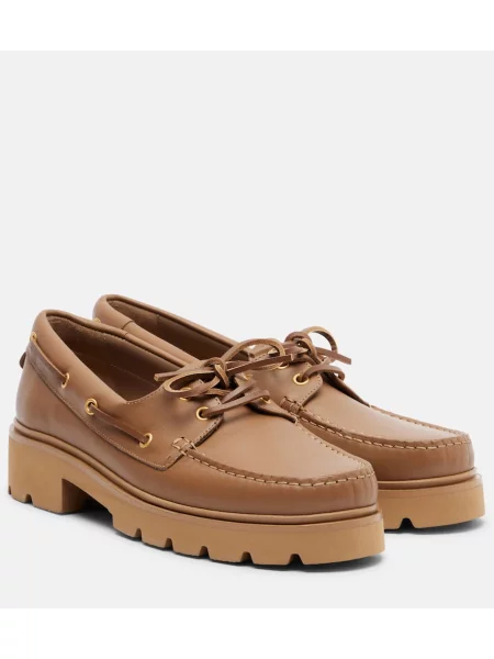 Pantofi loafer Gianvito Rossi din piele maro