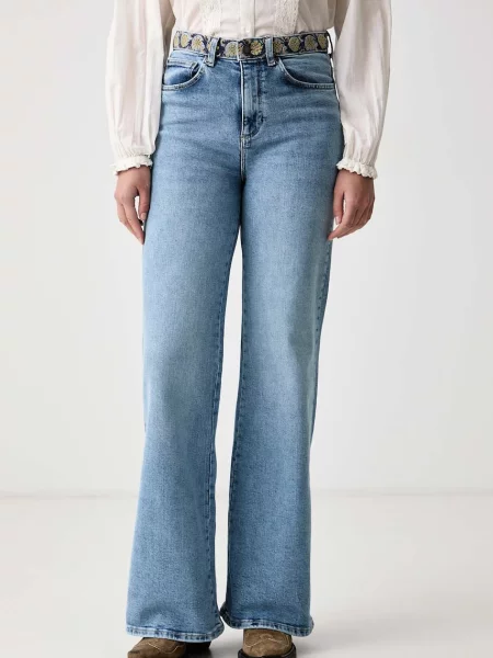 Hoss Intropia blugi wide leg pentru femei albastru