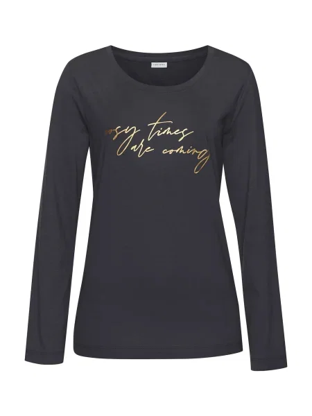 LASCANA Bluză de noapte auriu / metalic gri