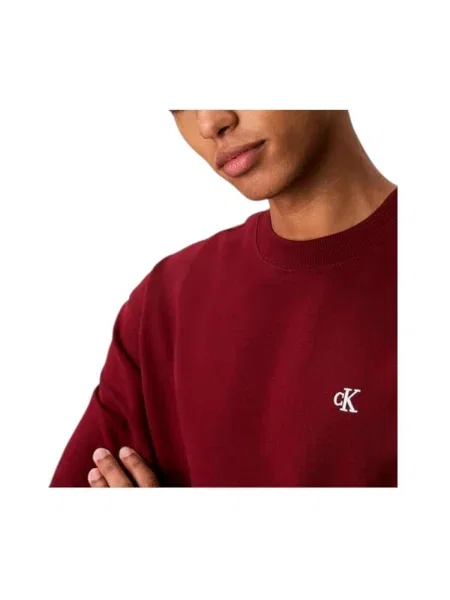 Geacă de blugi Calvin Klein Jeans din material terry roșu