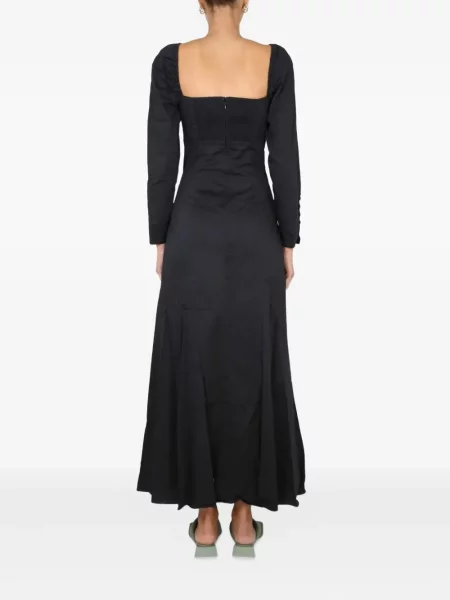 Rochie maxi Staud din poplin de costum negru