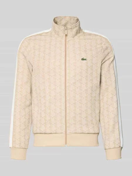 Bluza rozpinana krój regular fit z dodatkiem bawełny Lacoste beżowa