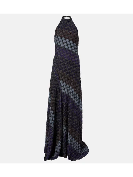 Rochie Missoni tricotate cu gât halter