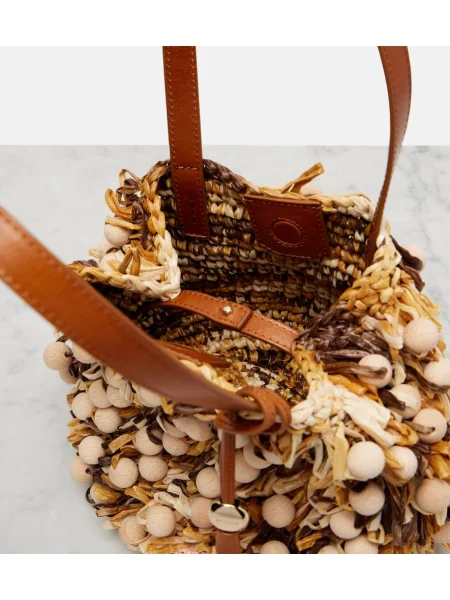 Top Aquazzura cu mărgele bej
