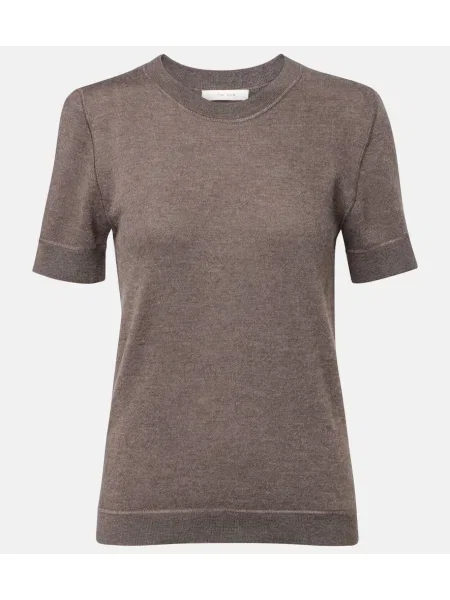 Tricou The Row din cașmir maro