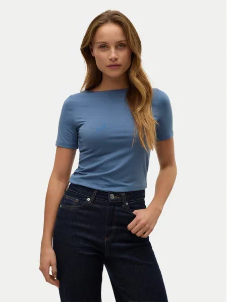 VERO MODA Marškinėliai VMPANDA dūmų mėlyna