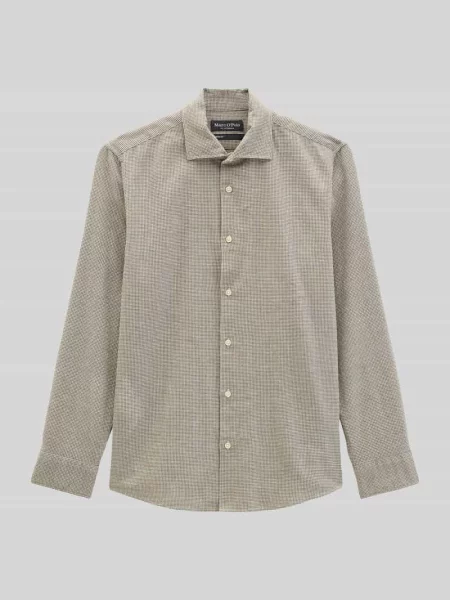 Koszula casualowa o kroju regular fit z zapinanymi na mankietami Marc O'polo beżowa