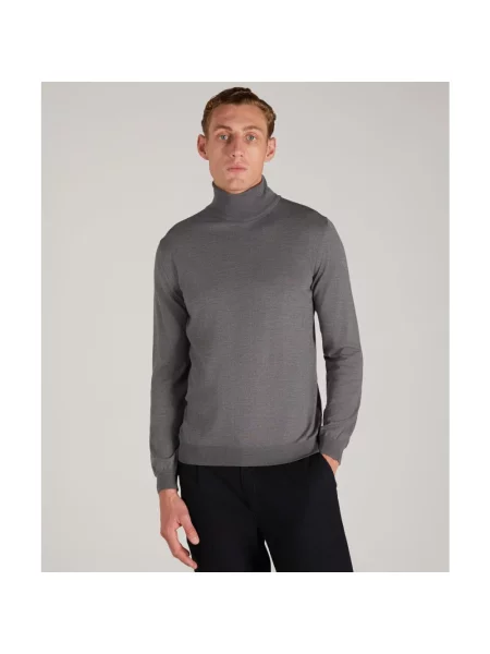 Sweter z golfem Zanone wełniany do golfa szary