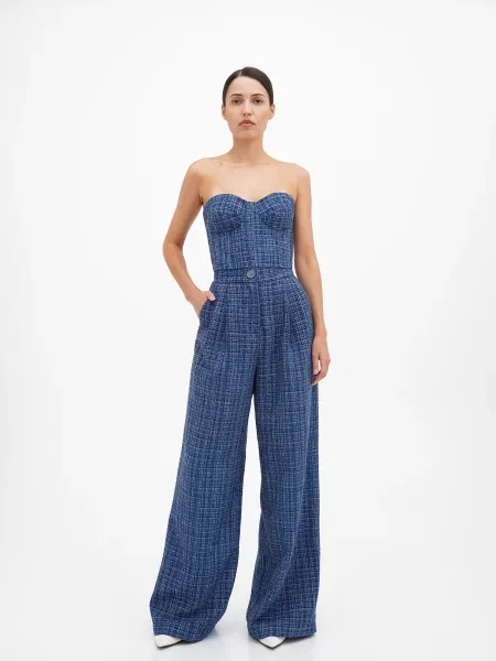 Штани палаццо a LOT віскоза/поліестер синій