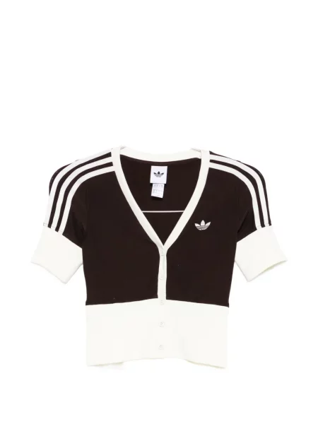 Kardigan Adidas z autografem do biegania w kratkę czerwony