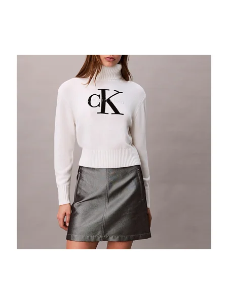 Pulover Calvin Klein Jeans alb