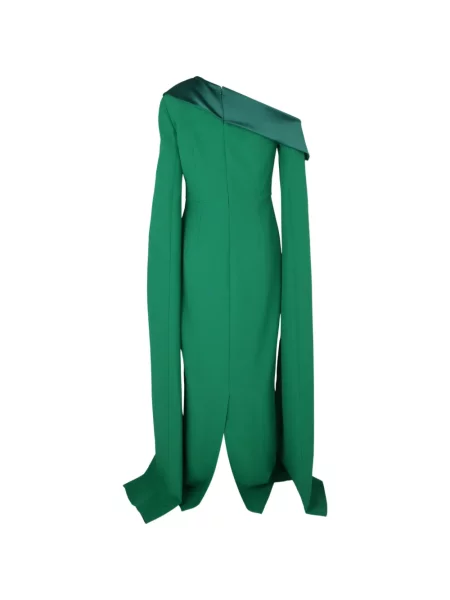 Rochie maxi Safiyaa cu un umăr gol verde