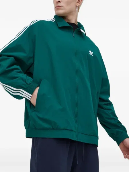 Dryžuotas striukė Adidas su raišteliais su platforma balta