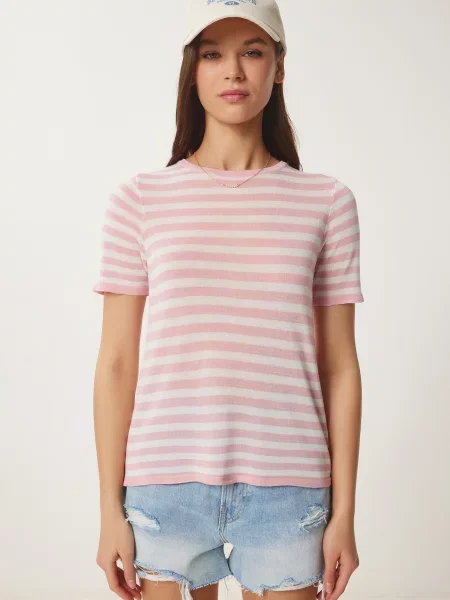 Happiness İstanbul Majica staro roza bela