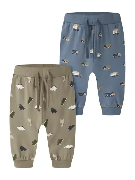NAME IT Pantaloni NBMVROELS bleumarin / albastru porumbel / kaki alb