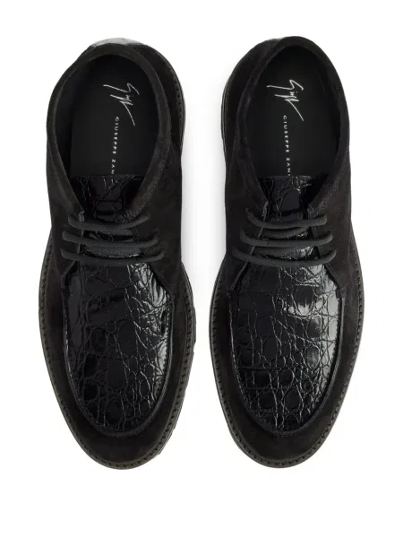 Botine Giuseppe Zanotti cu șireturi din piele de căprioară negru