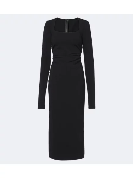 Rochie midi Dolce&gabbana cu volane din jerseu negru