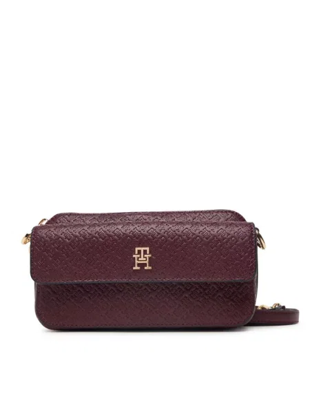 Tommy Hilfiger Дамска чанта Th Icon Camera Bag Mono Бордо