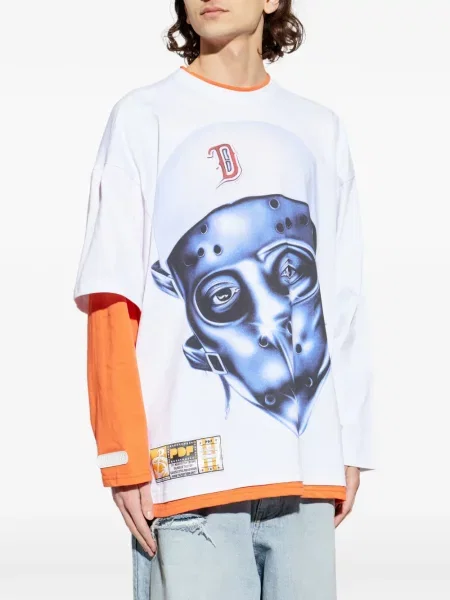 Tricou Pdf cu imagine cu decolteu rotund alb